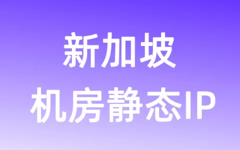 亚洲新加坡机房静态IP