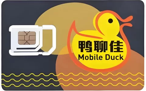 中国香港鸭聊佳duck移动手机流量卡，有号码，免vpn