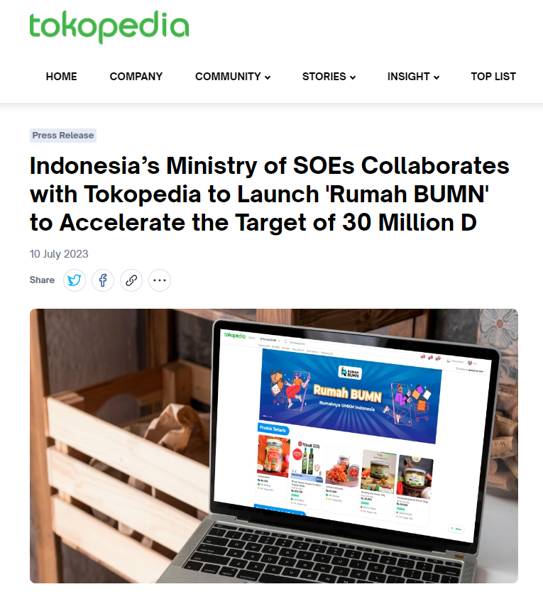 Tokopedia公布上半年热销品类，印尼市场潜力十足