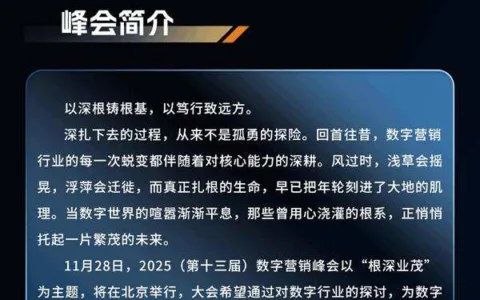 2025（第十三届）数字营销峰会完整议程公布（含嘉宾阵容）| 重磅