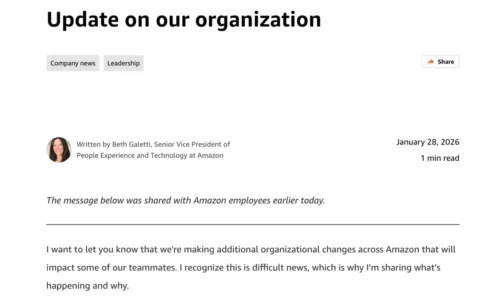 亚马逊：裁员1.6万人