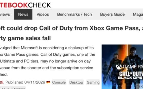 微软或考虑将《使命召唤》移出Xbox Game Pass