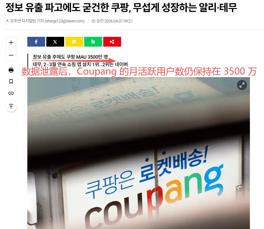 Coupang稳居韩国电商第一，中国跨境平台加速抢人