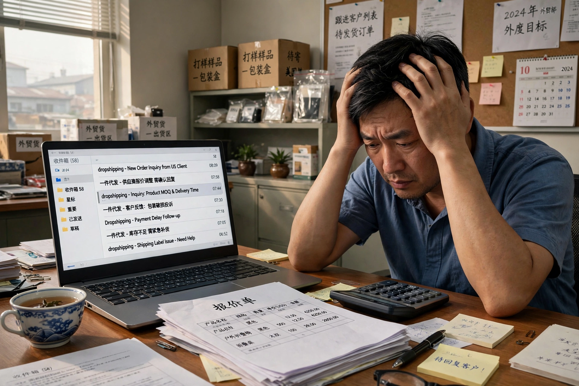 外贸邮箱堆满一件代发询盘