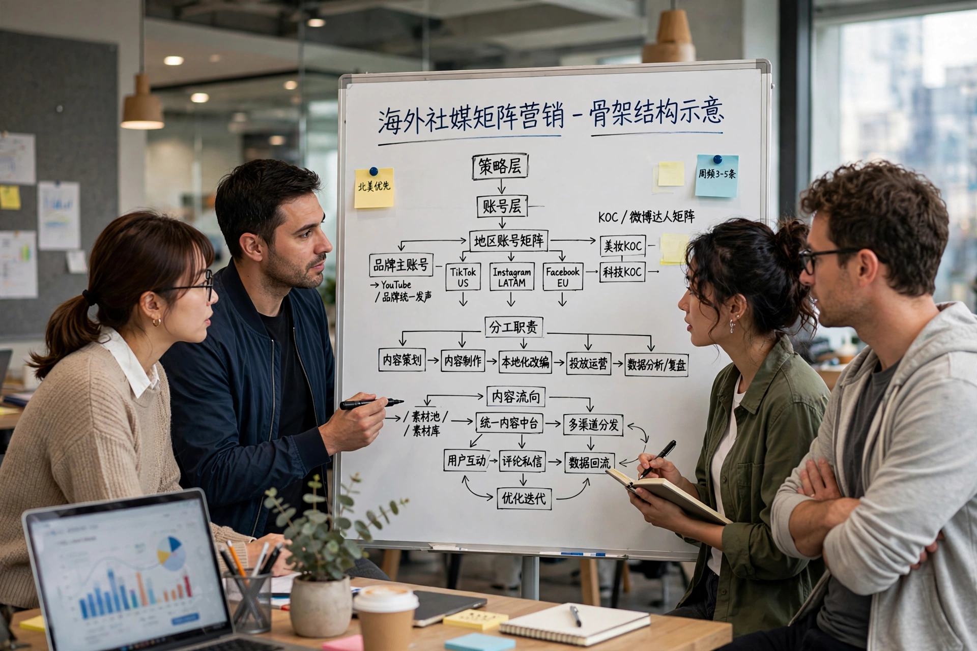 矩阵营销先搭骨架,账号分工和内容流向清楚了再开号。