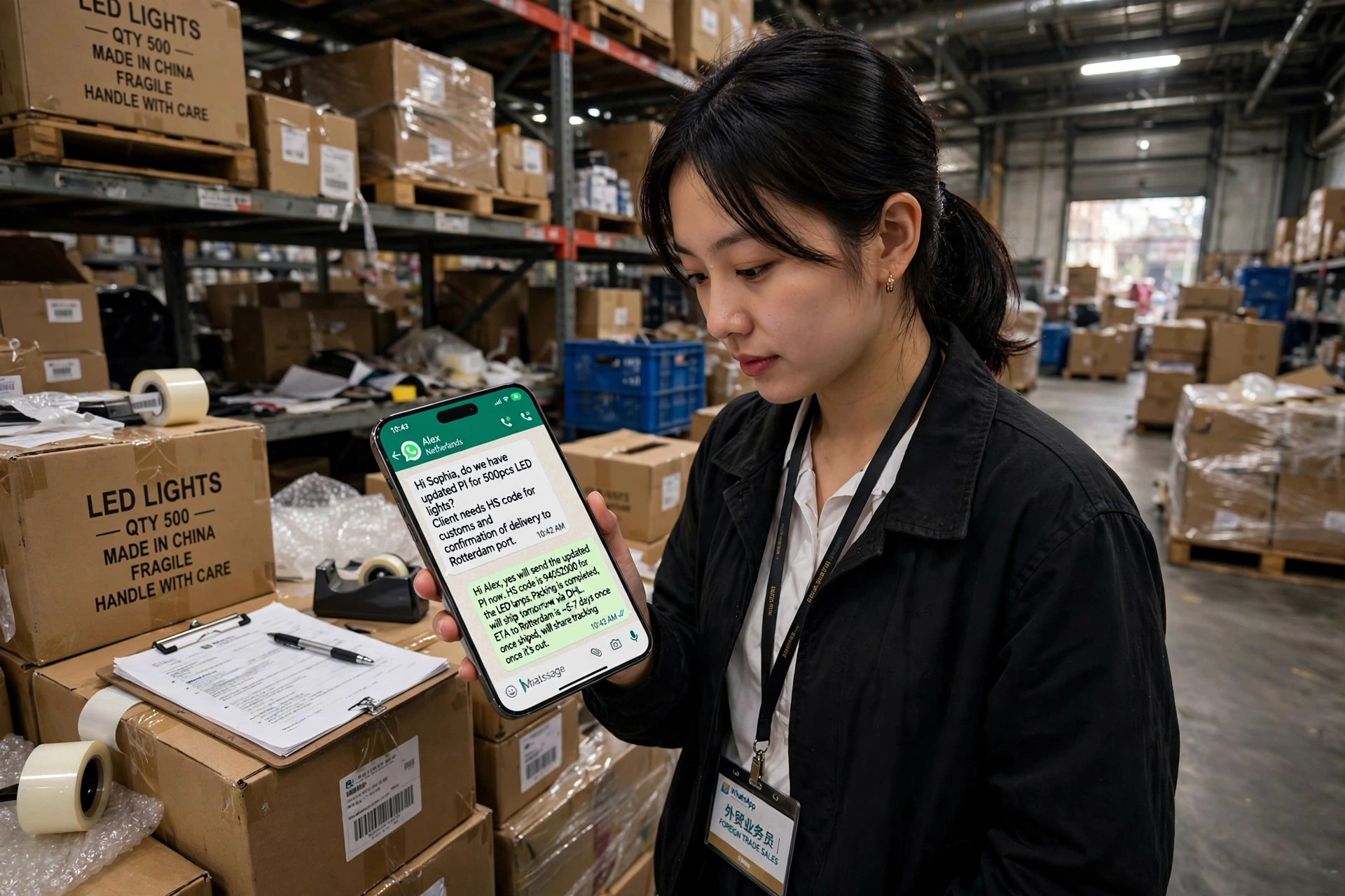 WhatsApp蓝标号客户沟通现场